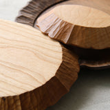 wood serving plate base details