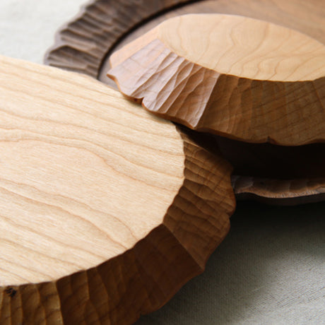 wood serving plate base details