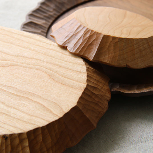 wood serving plate base details