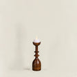 wooden brown decorative candle holder small size