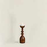 wooden brown decorative candle holder small size