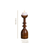 wooden brown decorative candle holder small size chart
