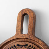 wooden brown round cutting board details
