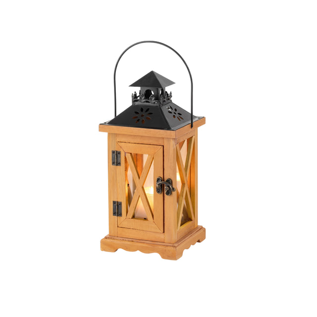 wooden decorative candle lantern
