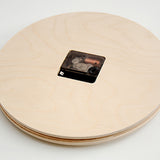 wooden decorative wall clock with hanging rope back details