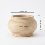 wooden round vase dimensions size chart