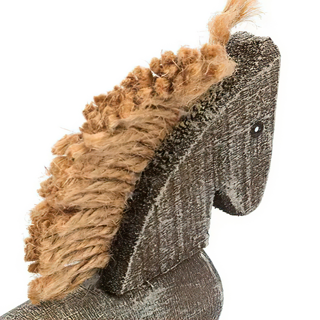 wooden trojan horse decor details