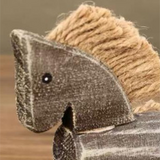 wooden trojan horse decor details